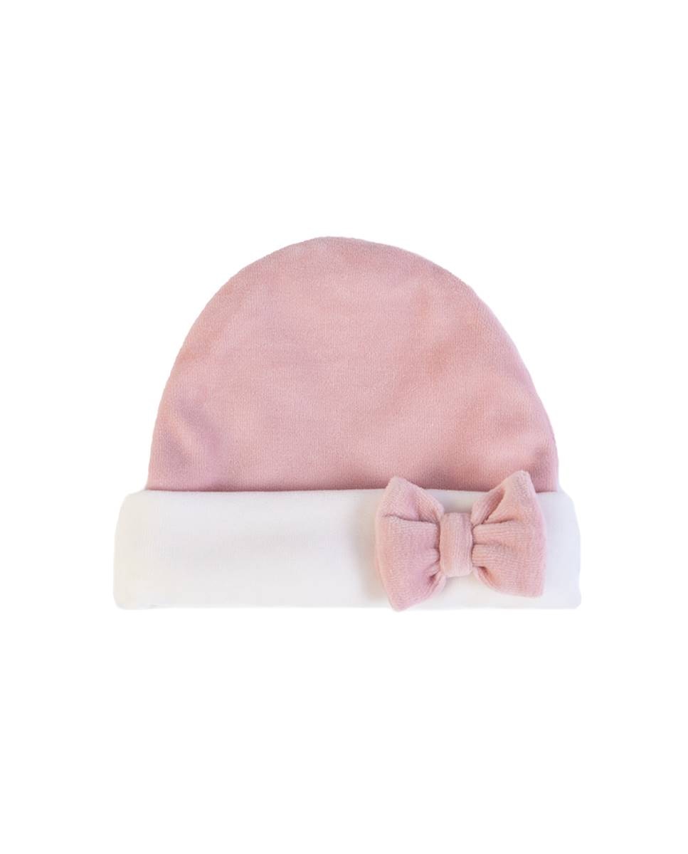 Gorro em veludo Rosa-1