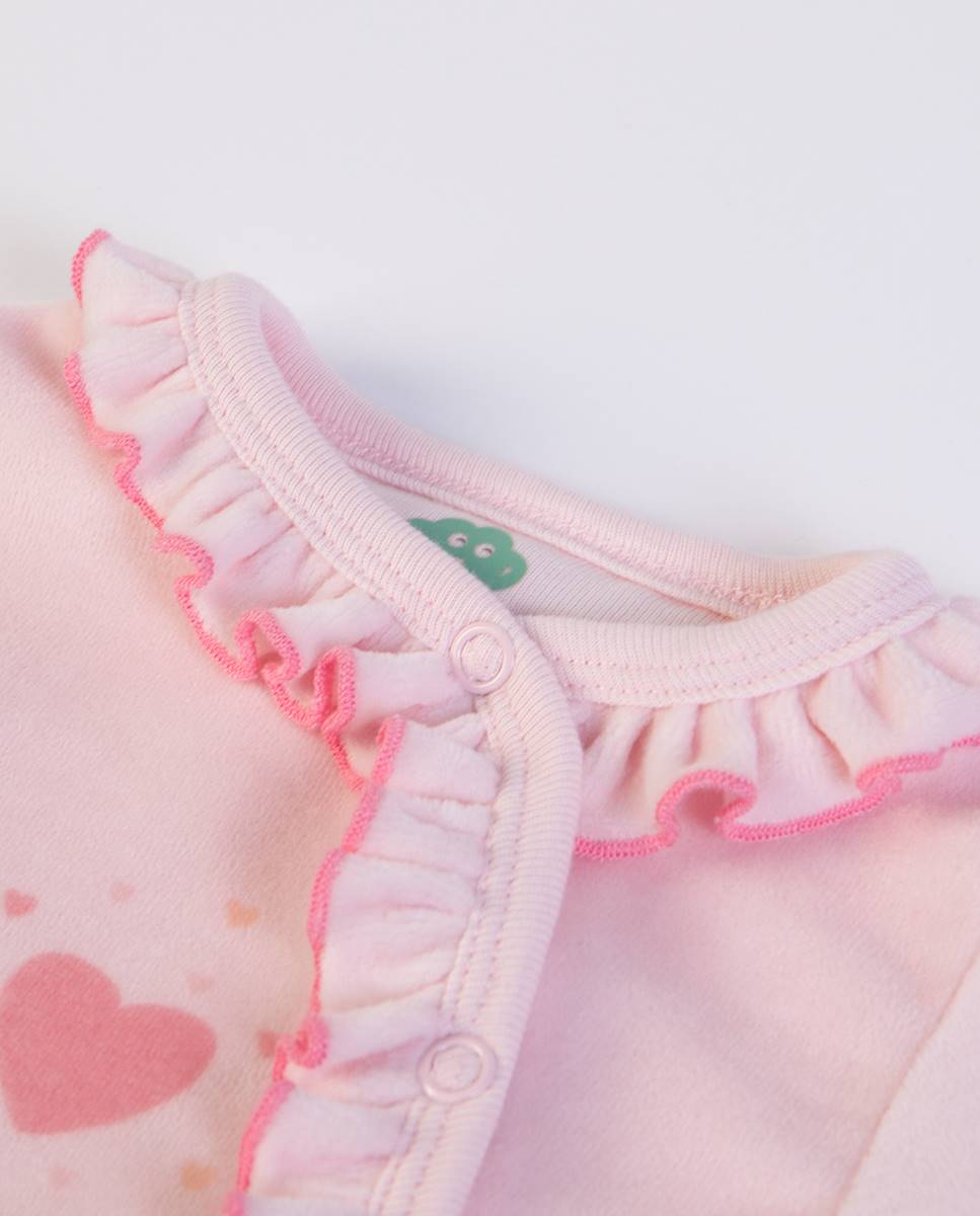 Babygrow em veludo Rosa-2