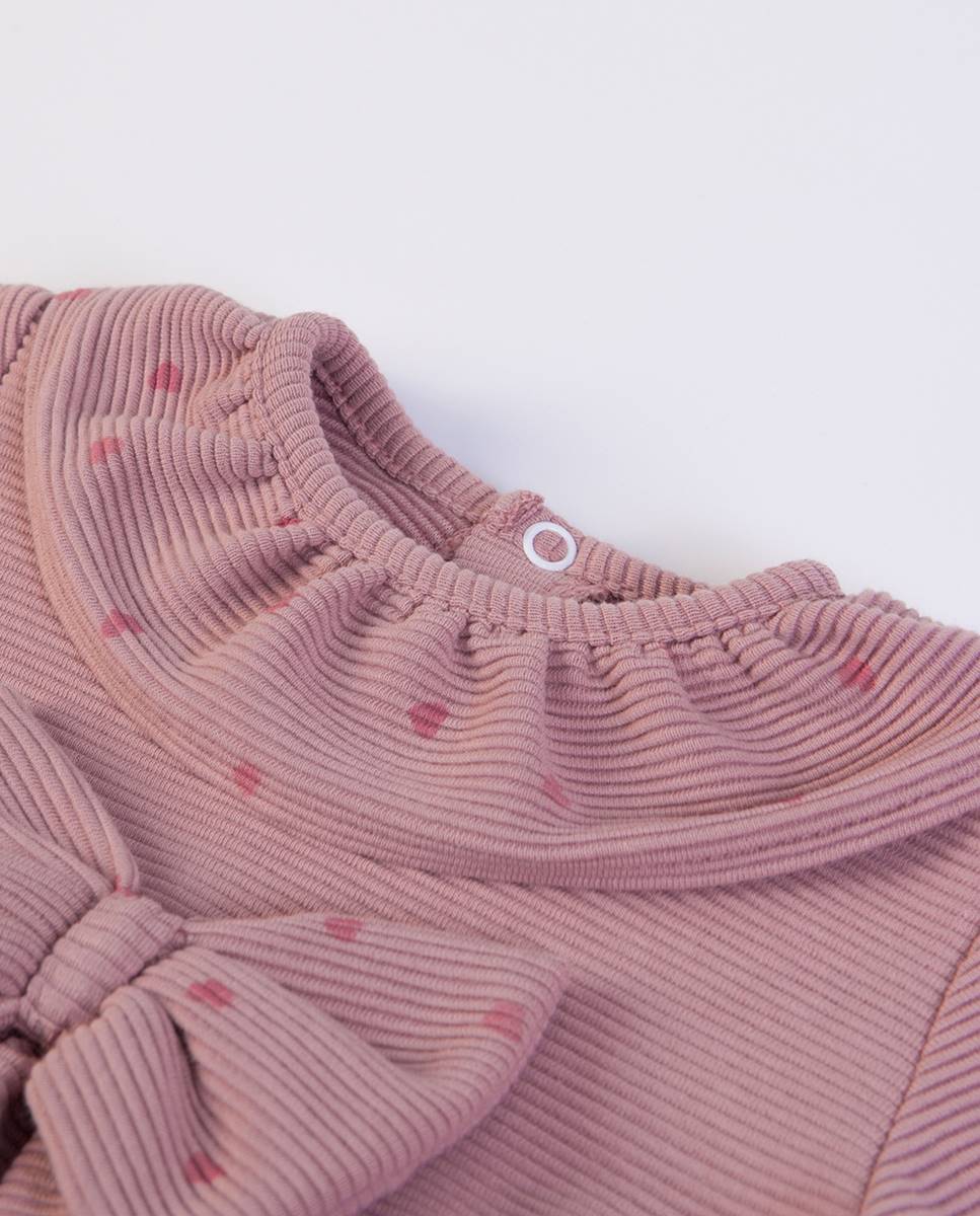 Vestido em rib canelado Rosa-2