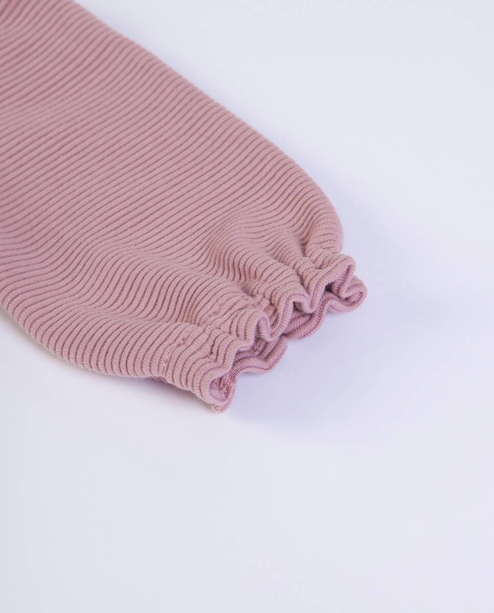 Vestido em rib canelado Rosa-5