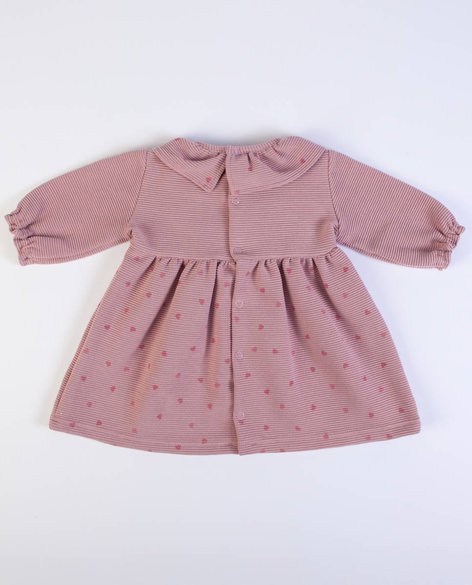 Vestido em rib canelado Rosa-6