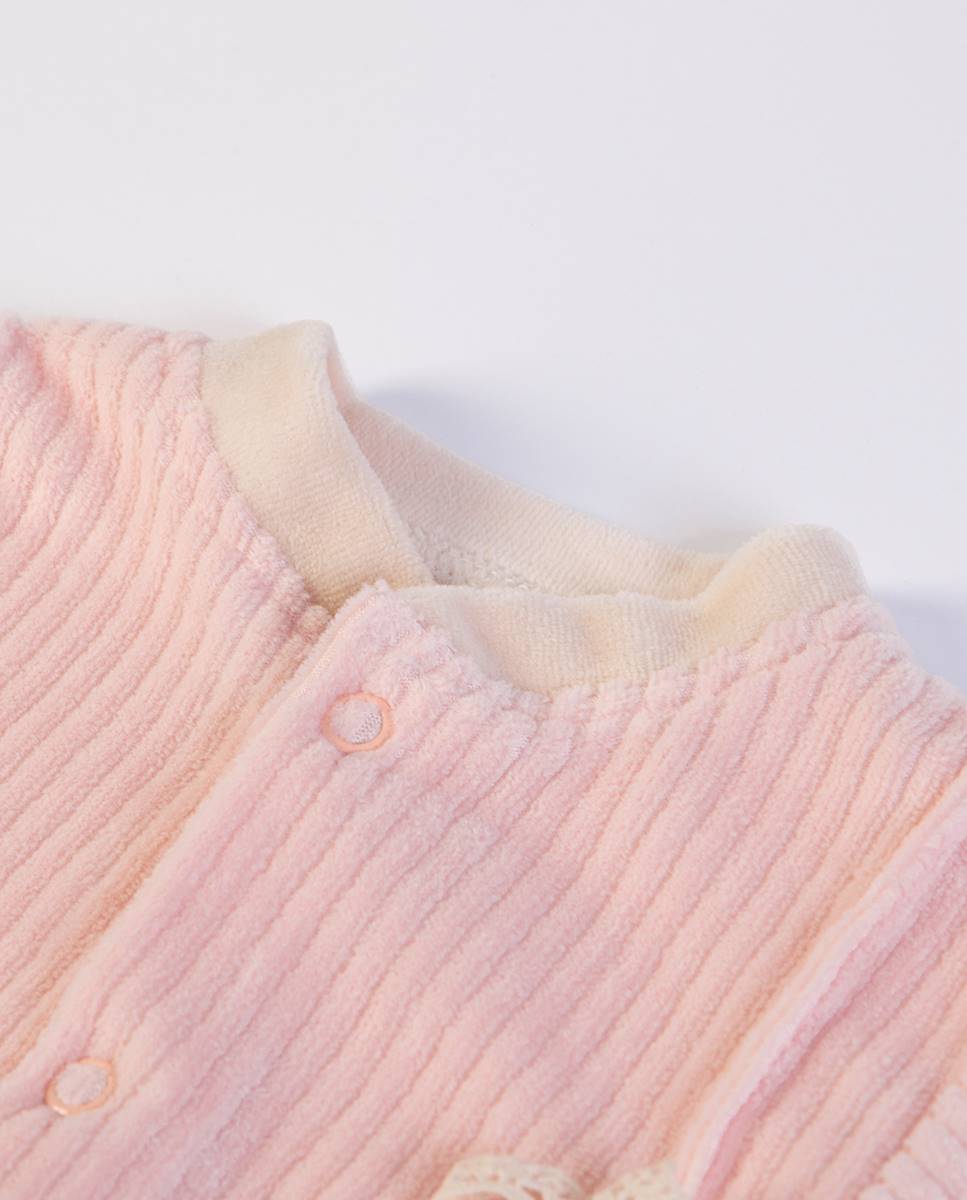 Babygrow em veludo canelado Rosa-2