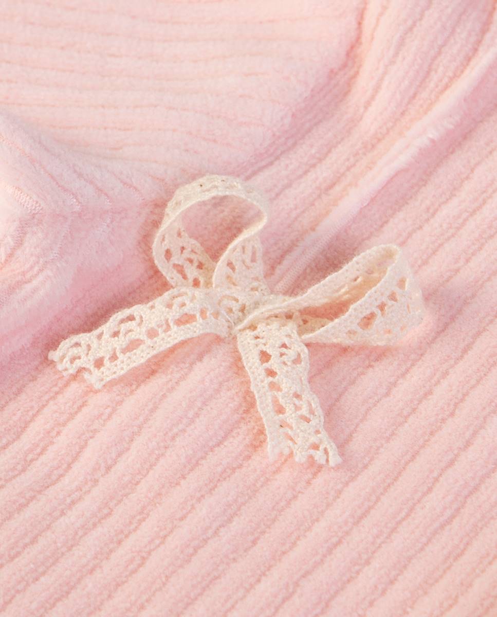 Babygrow em veludo canelado Rosa-3