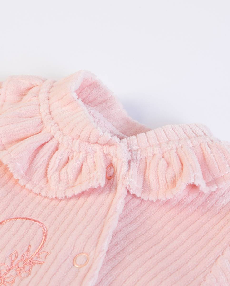 Babygrow em veludo canelado FS Baby Rosa-2