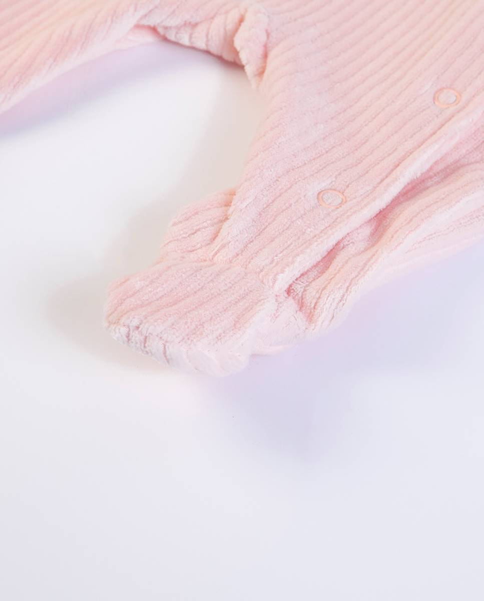 Babygrow em veludo canelado FS Baby Rosa-4