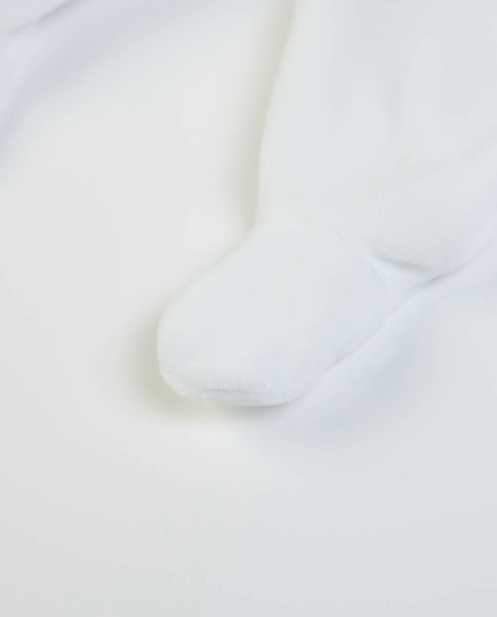 Babygrow "My First Clothes" em veludo Branco-5