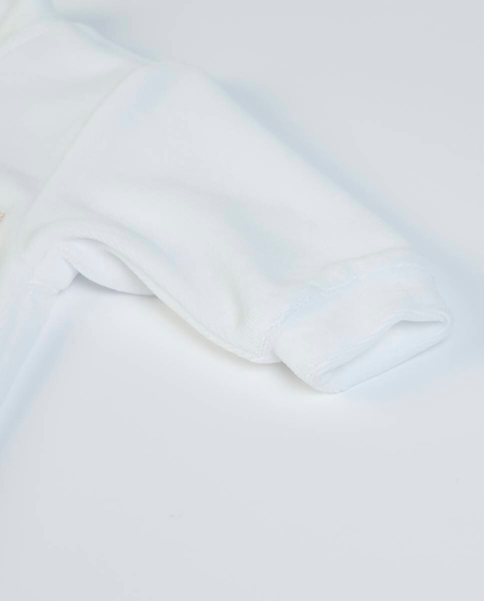 Babygrow "A Primeira Roupinha" em veludo FS Baby Branco-4