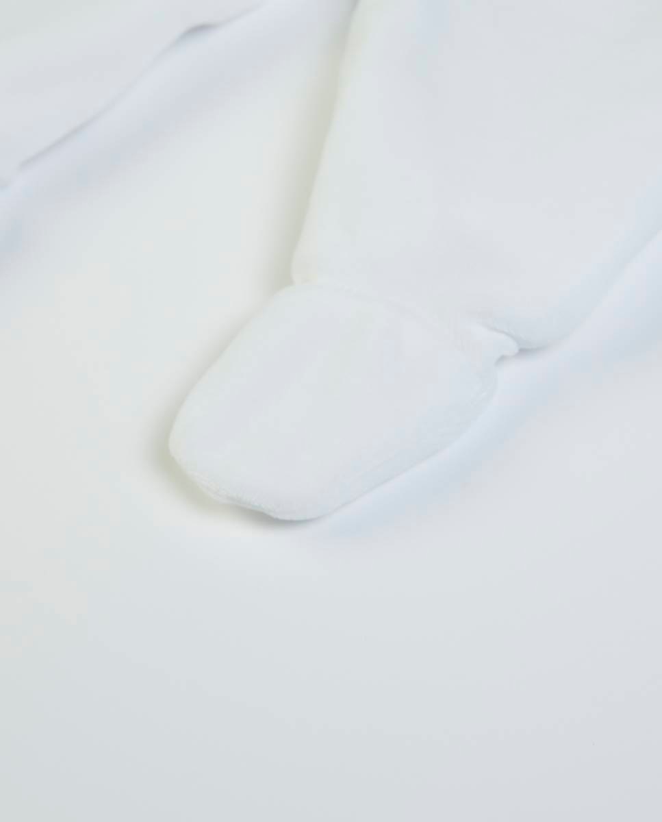 Babygrow "A Primeira Roupinha" em veludo FS Baby Branco-5
