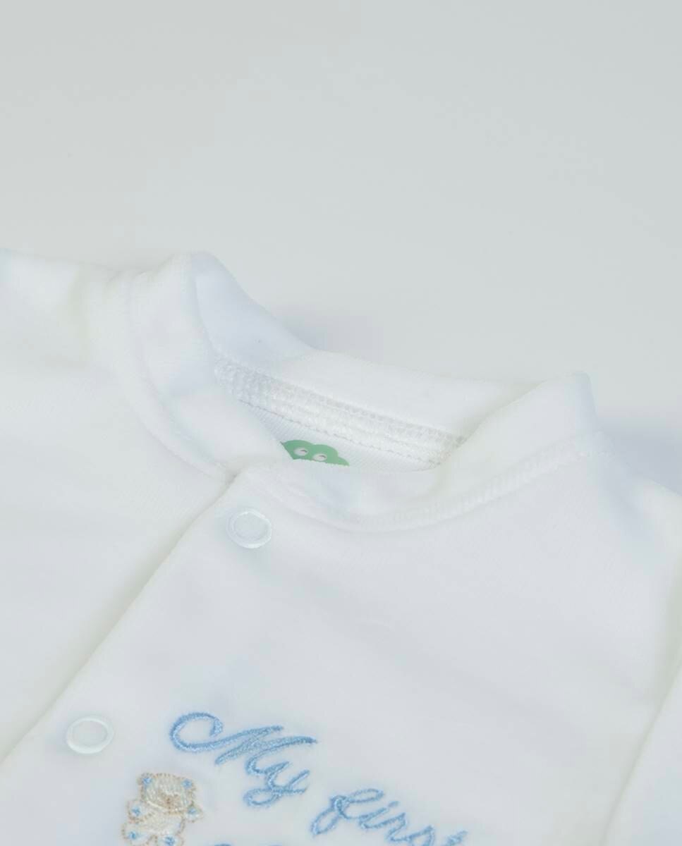 Babygrow "My First Clothes" em veludo FS Baby Branco-2