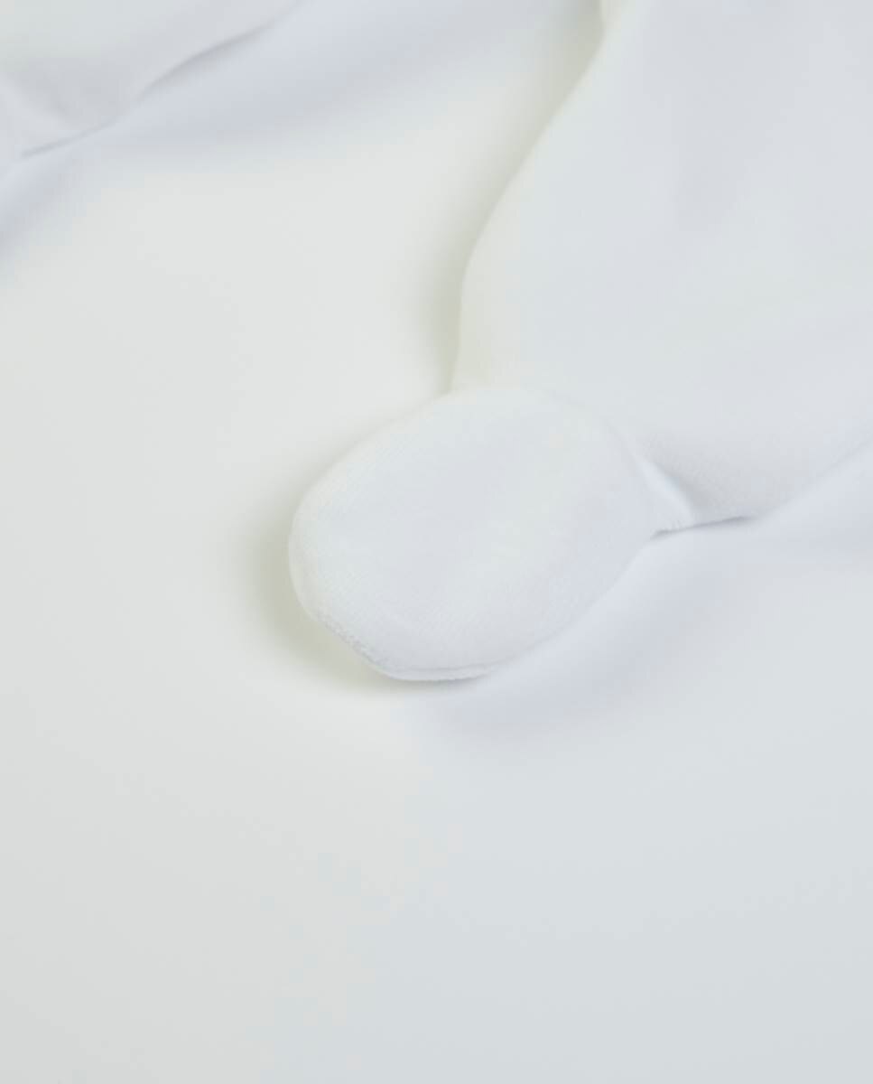 Babygrow "My First Clothes" em veludo FS Baby Branco-5
