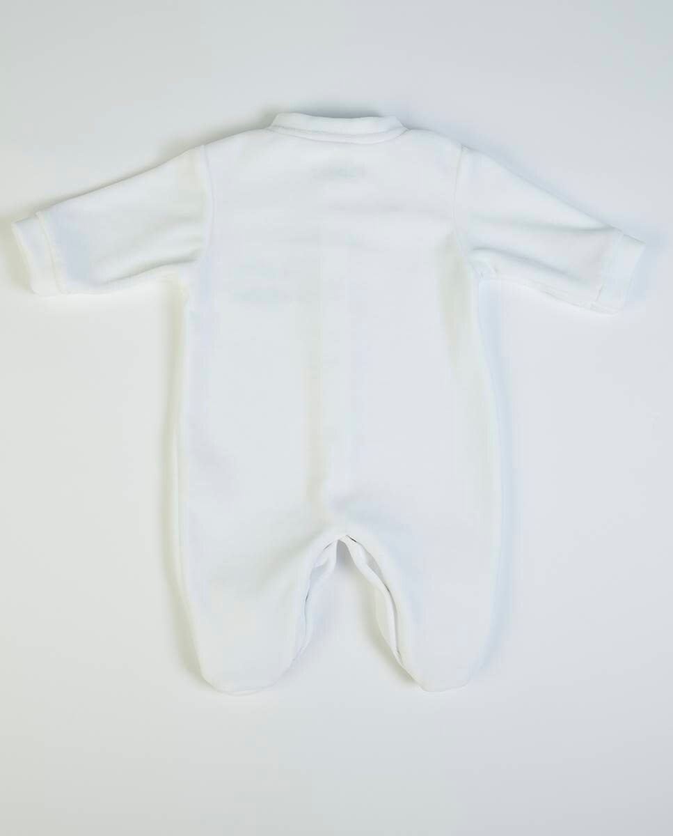 Babygrow "My First Clothes" em veludo FS Baby Branco-6