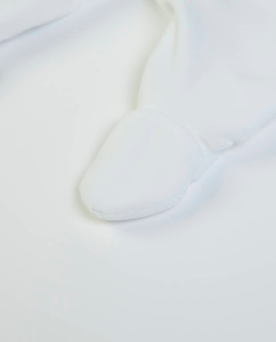 Babygrow "A Primeira Roupinha" em veludo FS Baby Branco-5