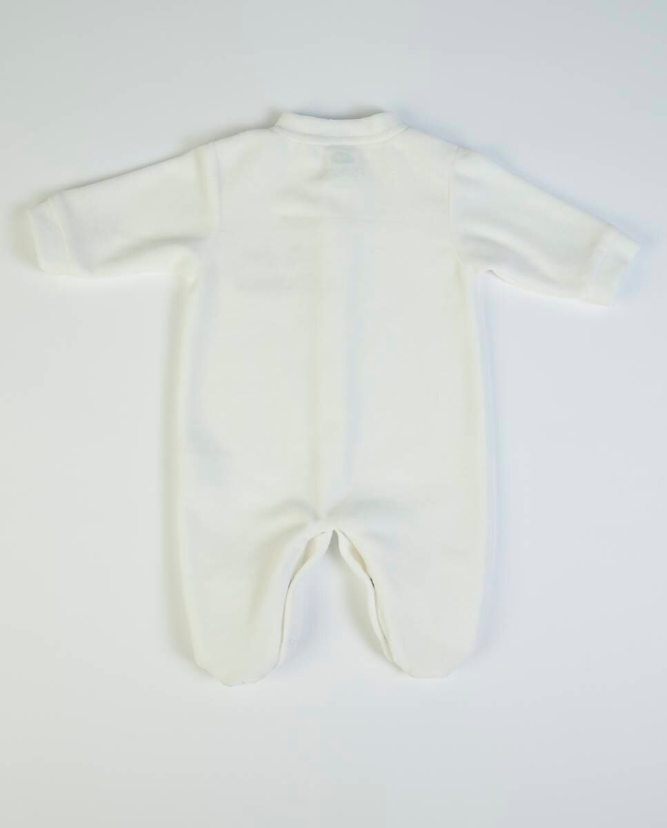 Babygrow "My First Clothes" em veludo orgânico FS Baby Pérola-6