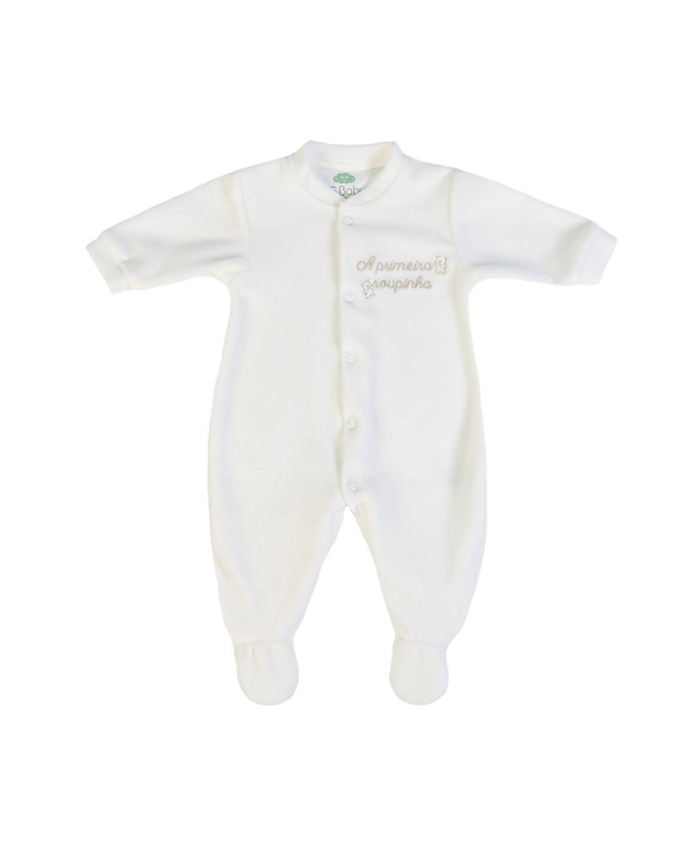 Imagem 0 de Babygrow "A Primeira Roupinha" em veludo orgânico