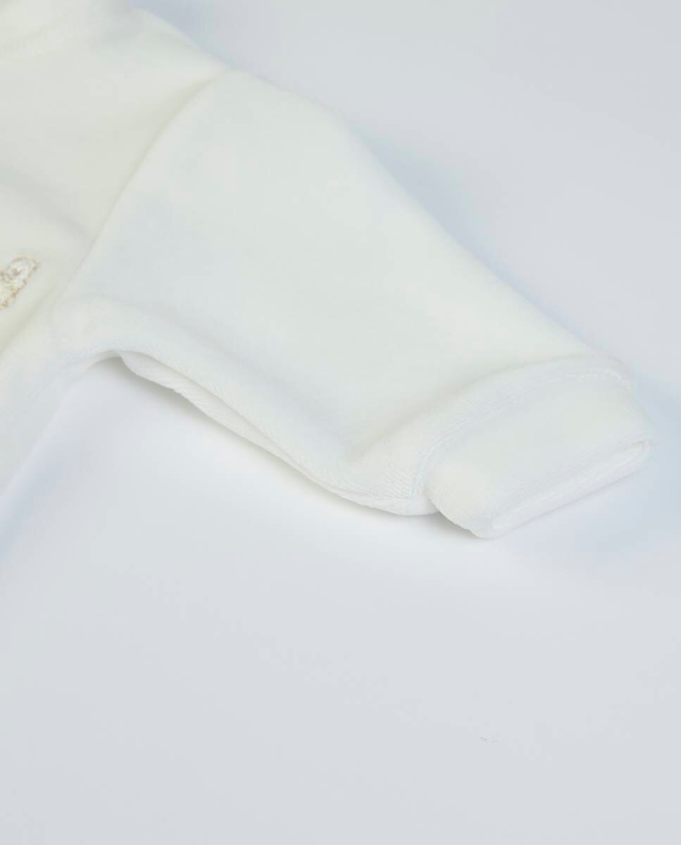Babygrow "A Primeira Roupinha" em veludo orgânico FS Baby Pérola-4