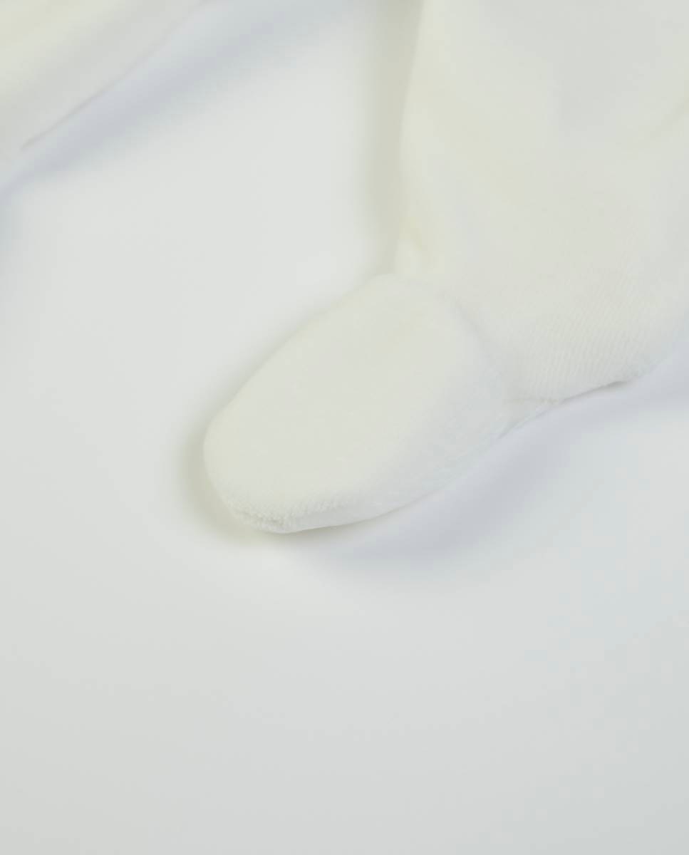 Babygrow "A Primeira Roupinha" em veludo orgânico FS Baby Pérola-5