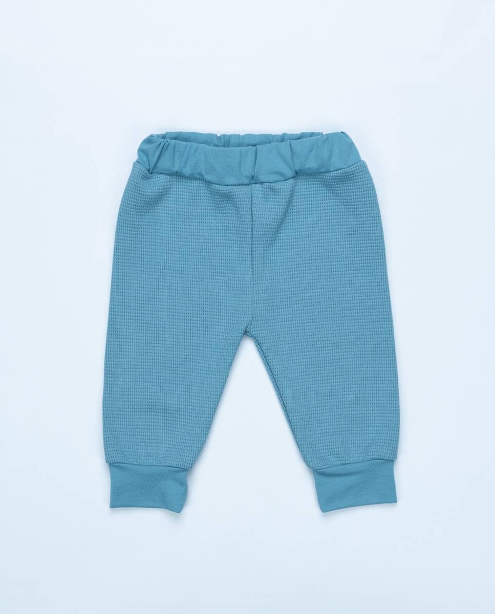 Conjunto de t-shirt em algodão e calças em felpa FS Baby Azul-6