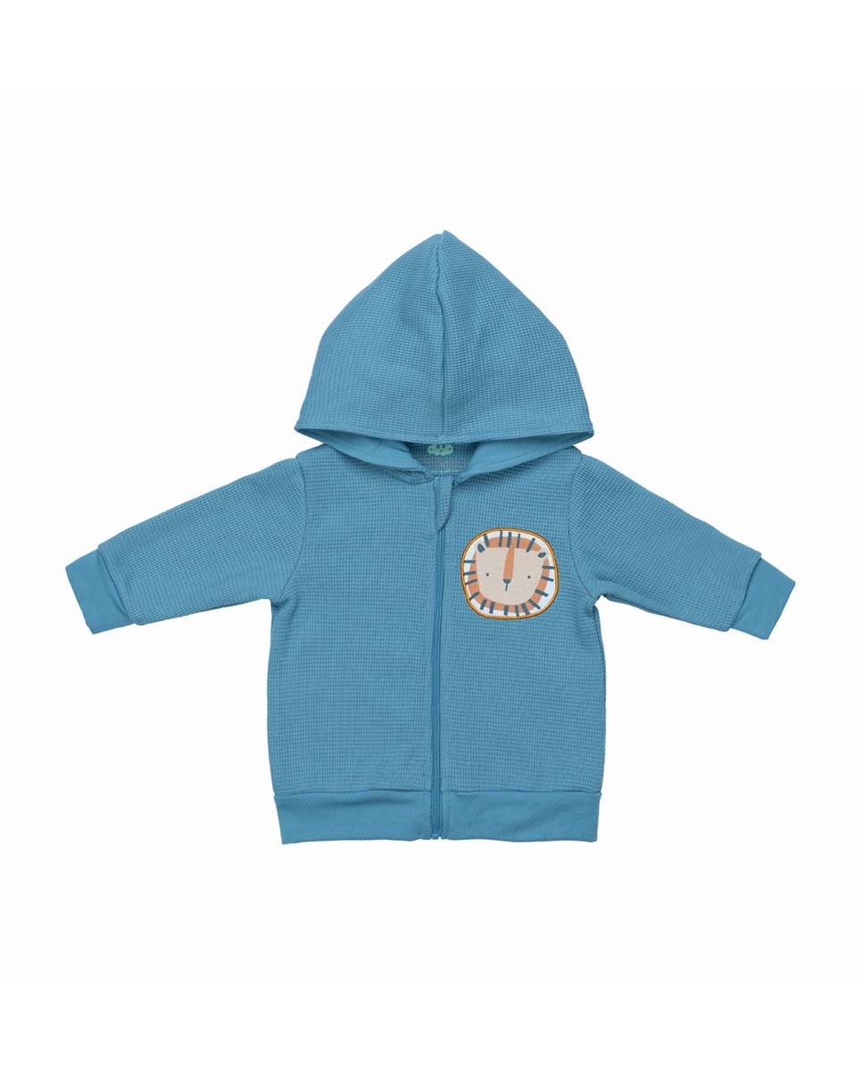 Imagem 0 de Casaco em felpa com fecho e capuz