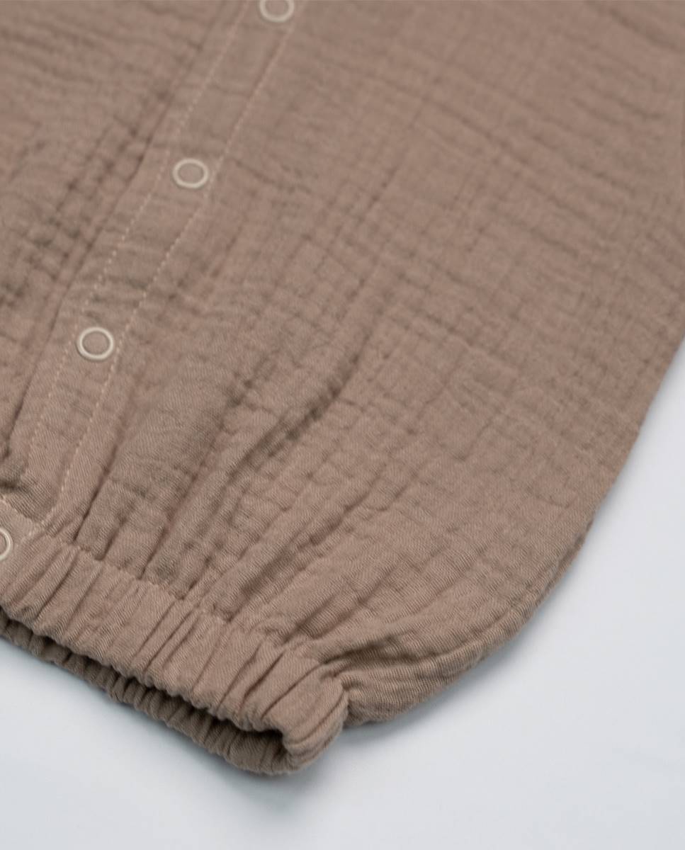 Casaco em musseline com capuz FS Baby Taupe-4
