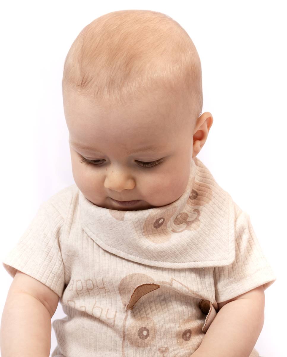 Babete lenço em algodão canelado FS Baby Cru-2