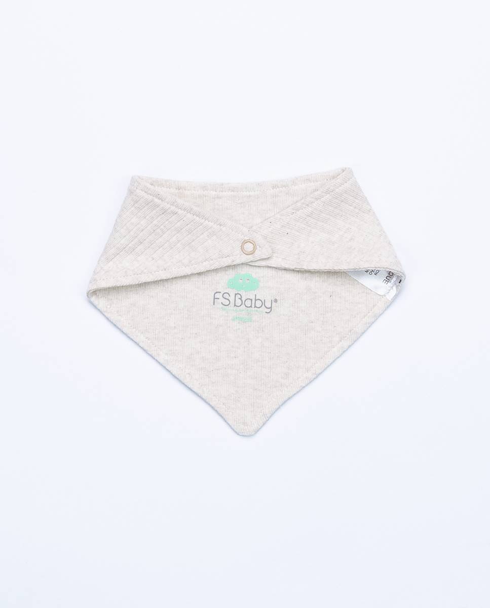 Babete lenço em algodão canelado FS Baby Cru-6