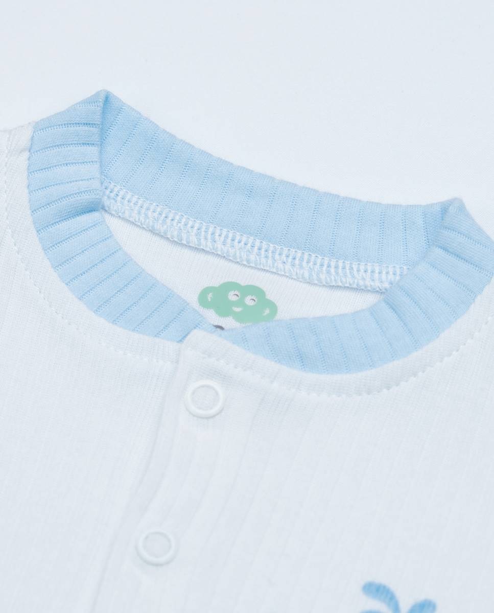 Babygrow em algodão canelado FS Baby Azul-claro-2