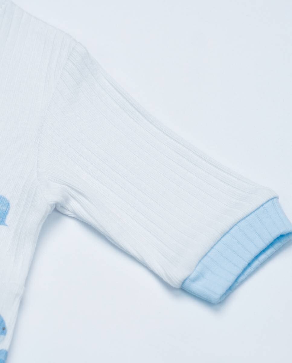 Babygrow em algodão canelado FS Baby Azul-claro-5