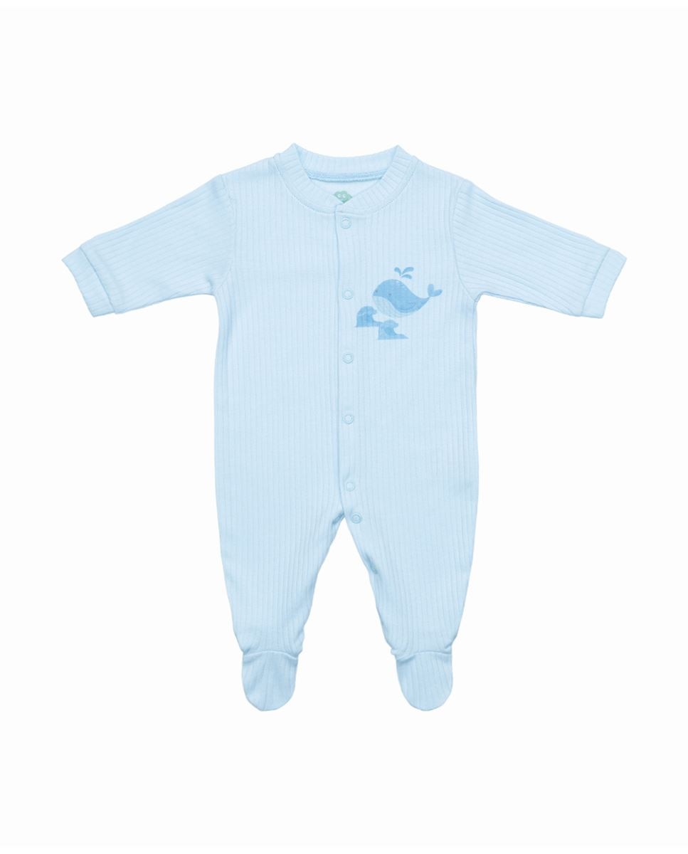 Babygrow em algodão canelado FS Baby Azul-claro-1