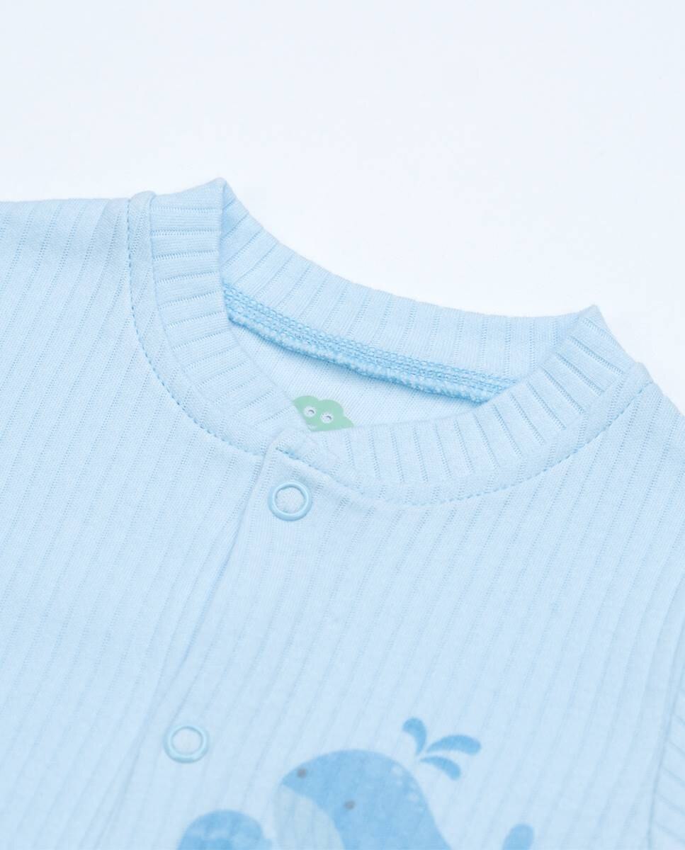 Babygrow em algodão canelado FS Baby Azul-claro-2