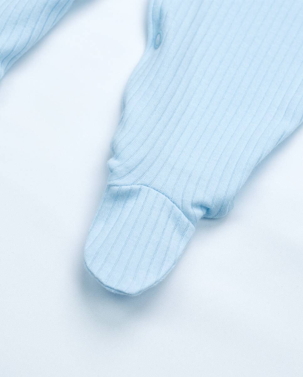 Babygrow em algodão canelado FS Baby Azul-claro-4