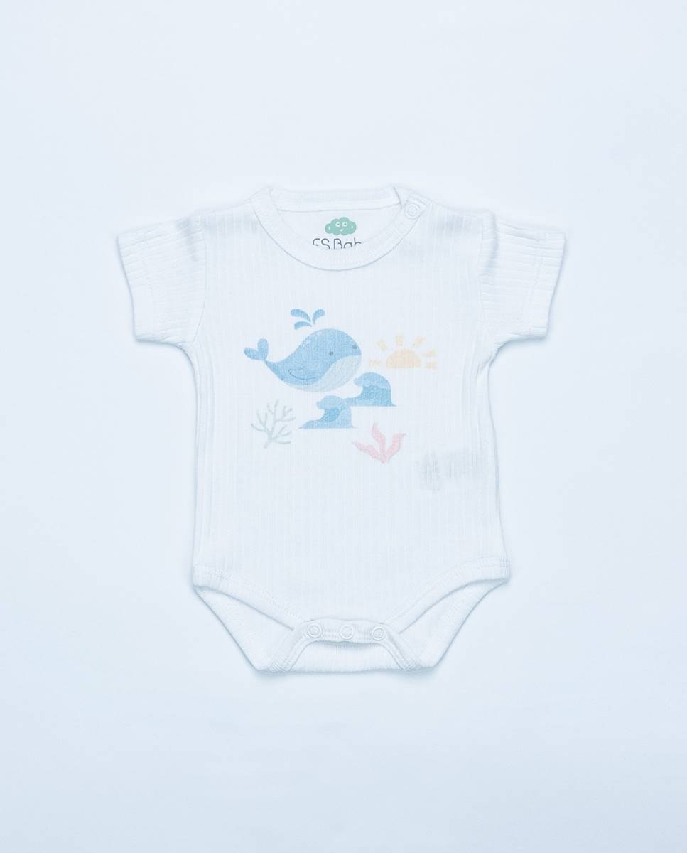 Conjunto de 2 bodies em algodão canelado FS Baby Azul-claro-2