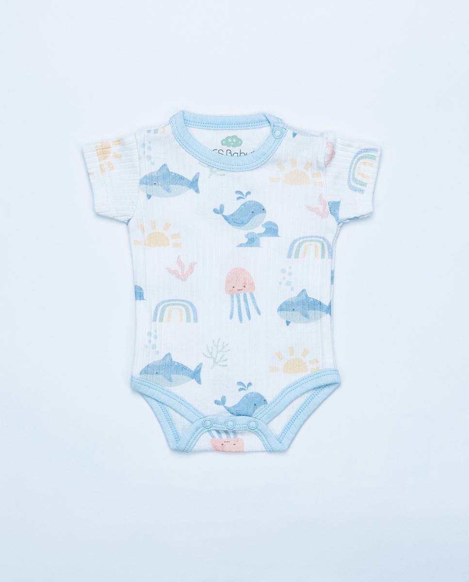 Conjunto de 2 bodies em algodão canelado FS Baby Azul-claro-4