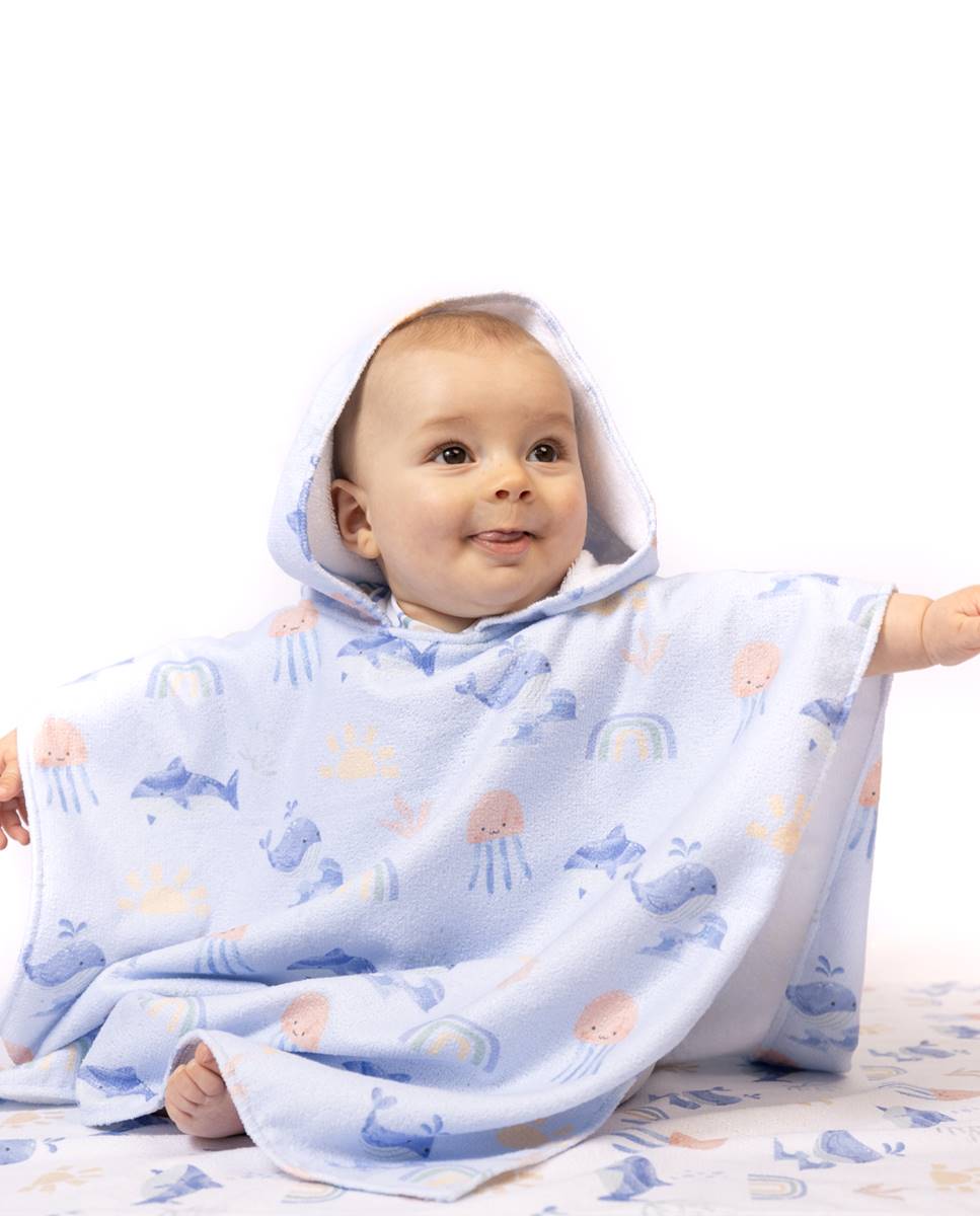 Poncho de praia FS Baby Azul-2