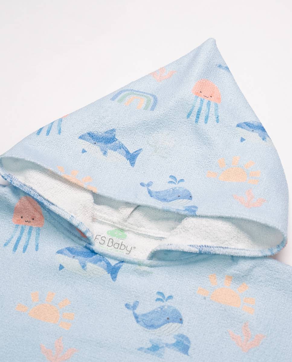Poncho de praia FS Baby Azul-3