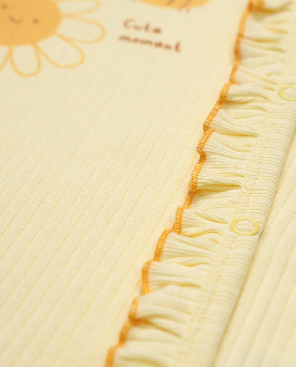 Babygrow em algodão canelado FS Baby Amarelo-4