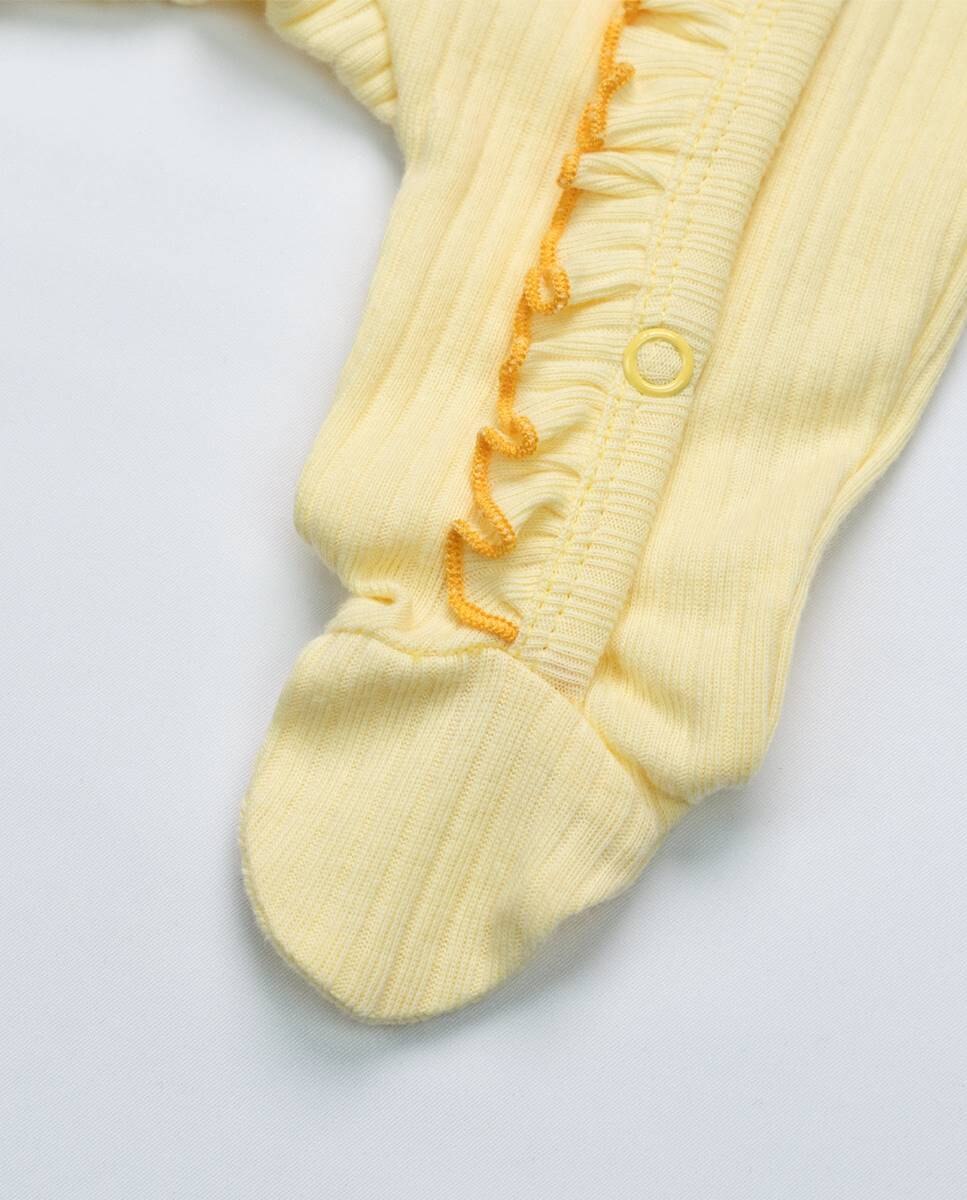Babygrow em algodão canelado FS Baby Amarelo-5