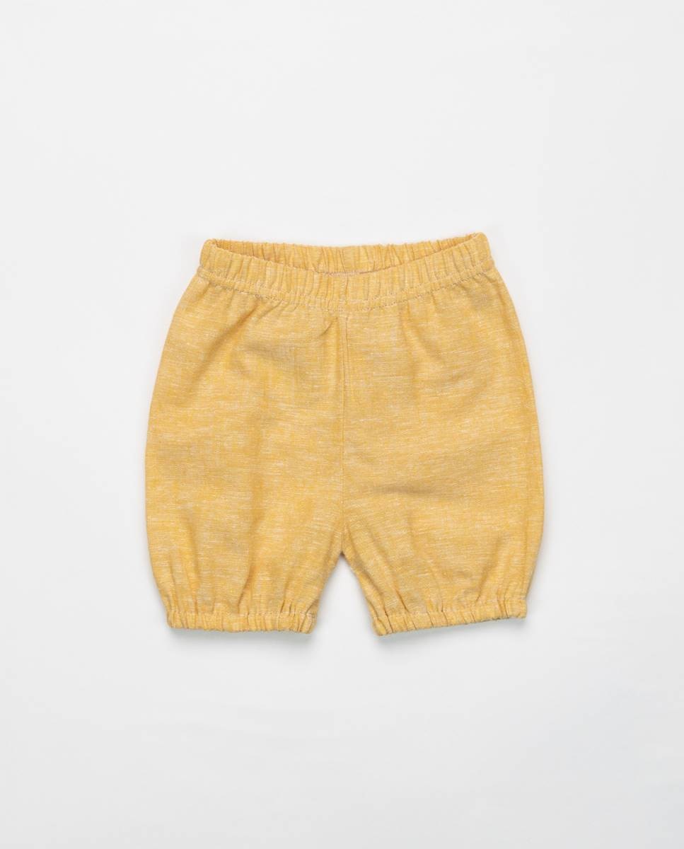 Conjunto de t-shirt e calções em linho FS Baby Amarelo-6