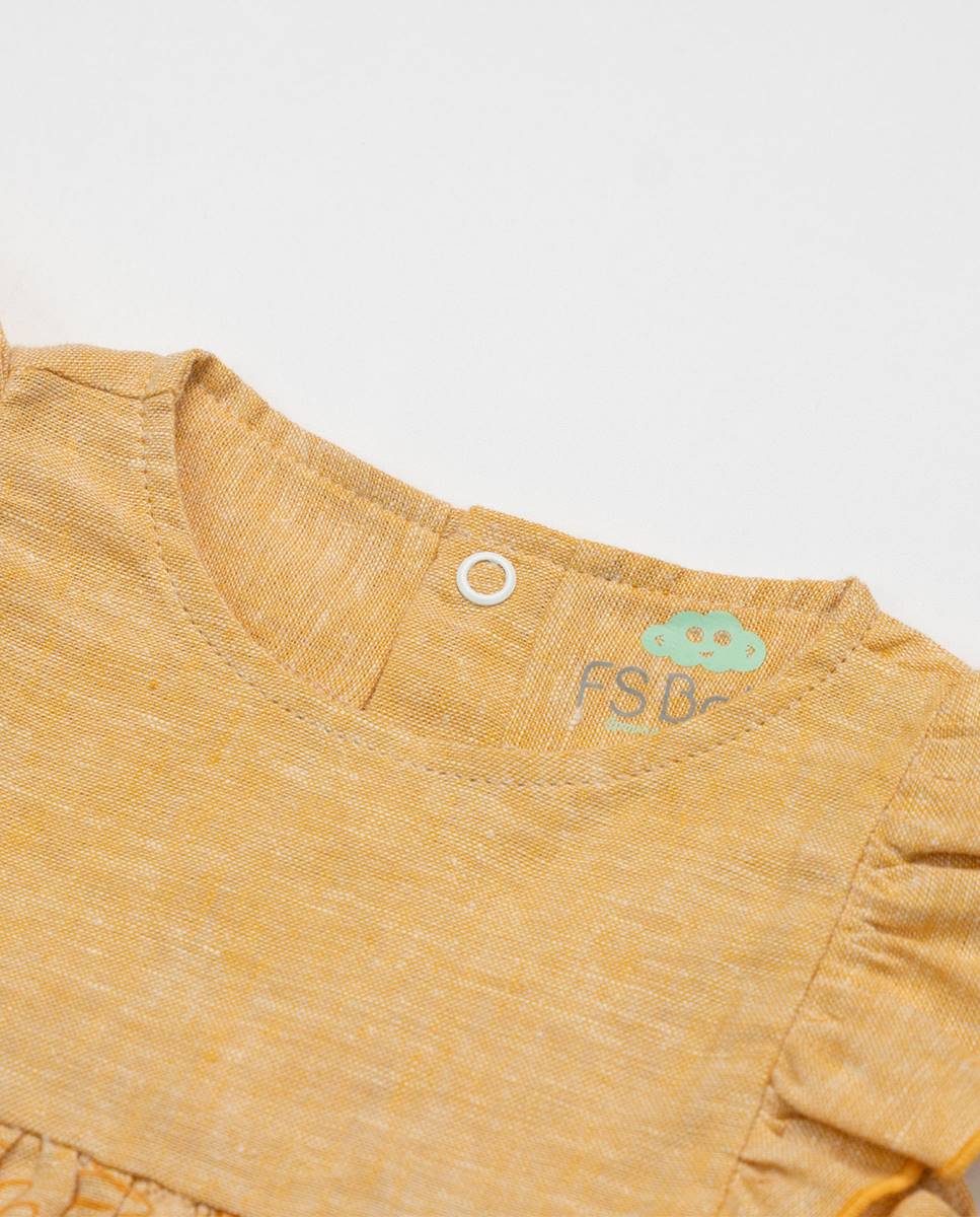 Vestido em linho FS Baby Amarelo-2