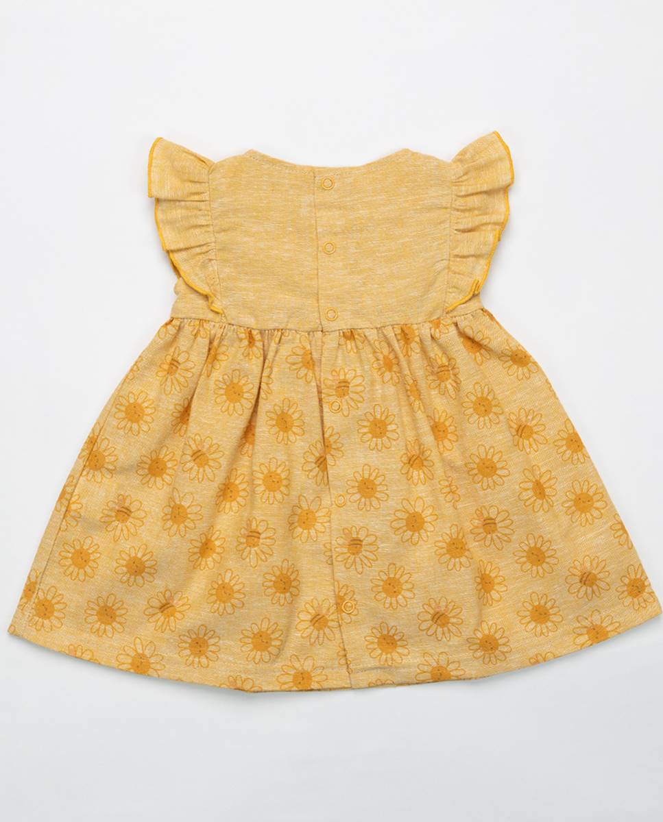 Vestido em linho FS Baby Amarelo-6