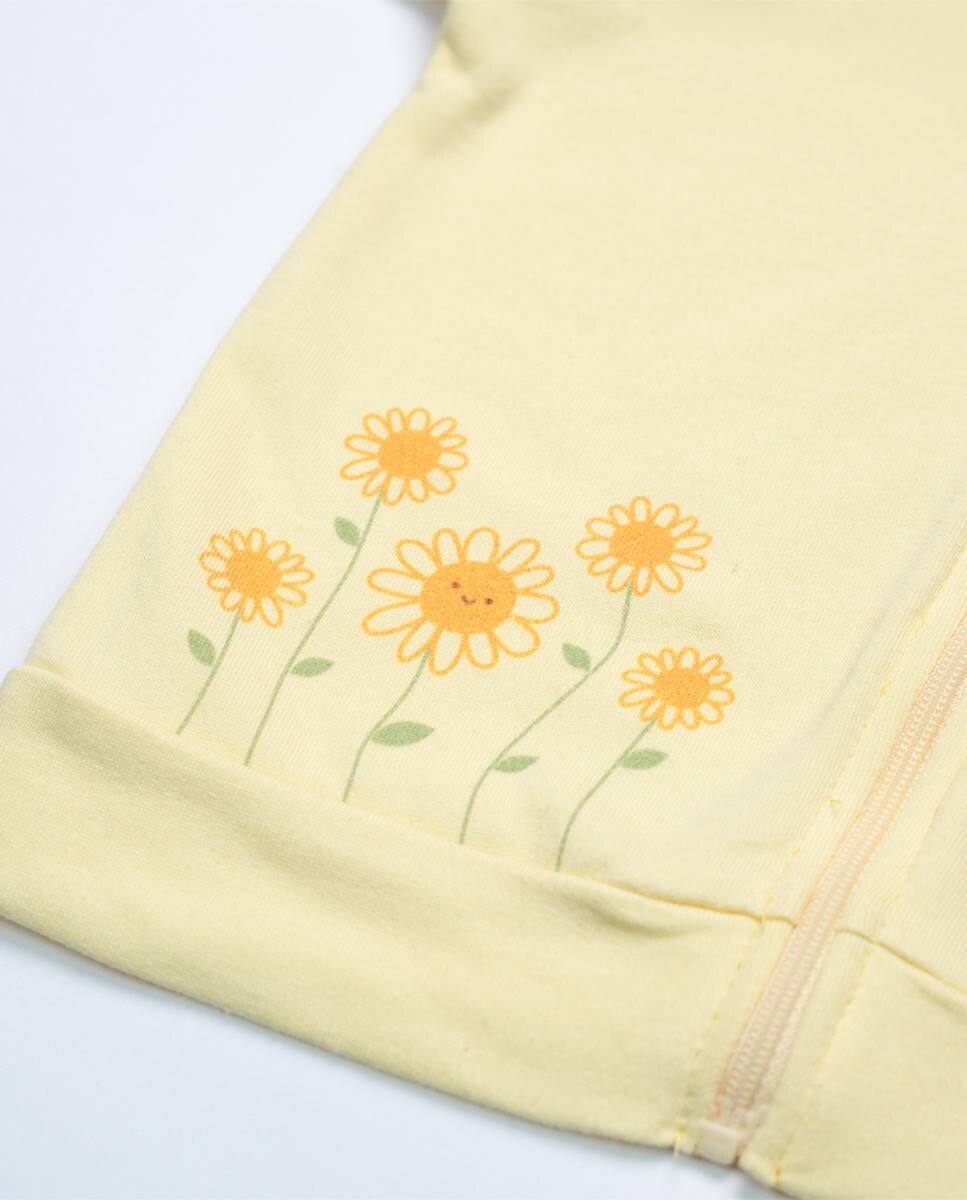 Casaco em felpa com fecho e capuz FS Baby Amarelo-4