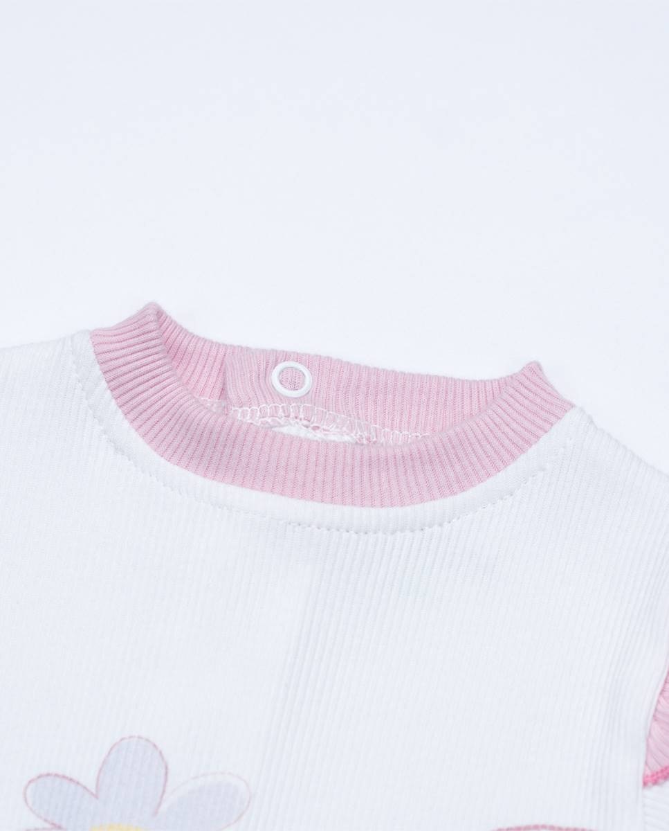 Babygrow em algodão canelado FS Baby Rosa-2