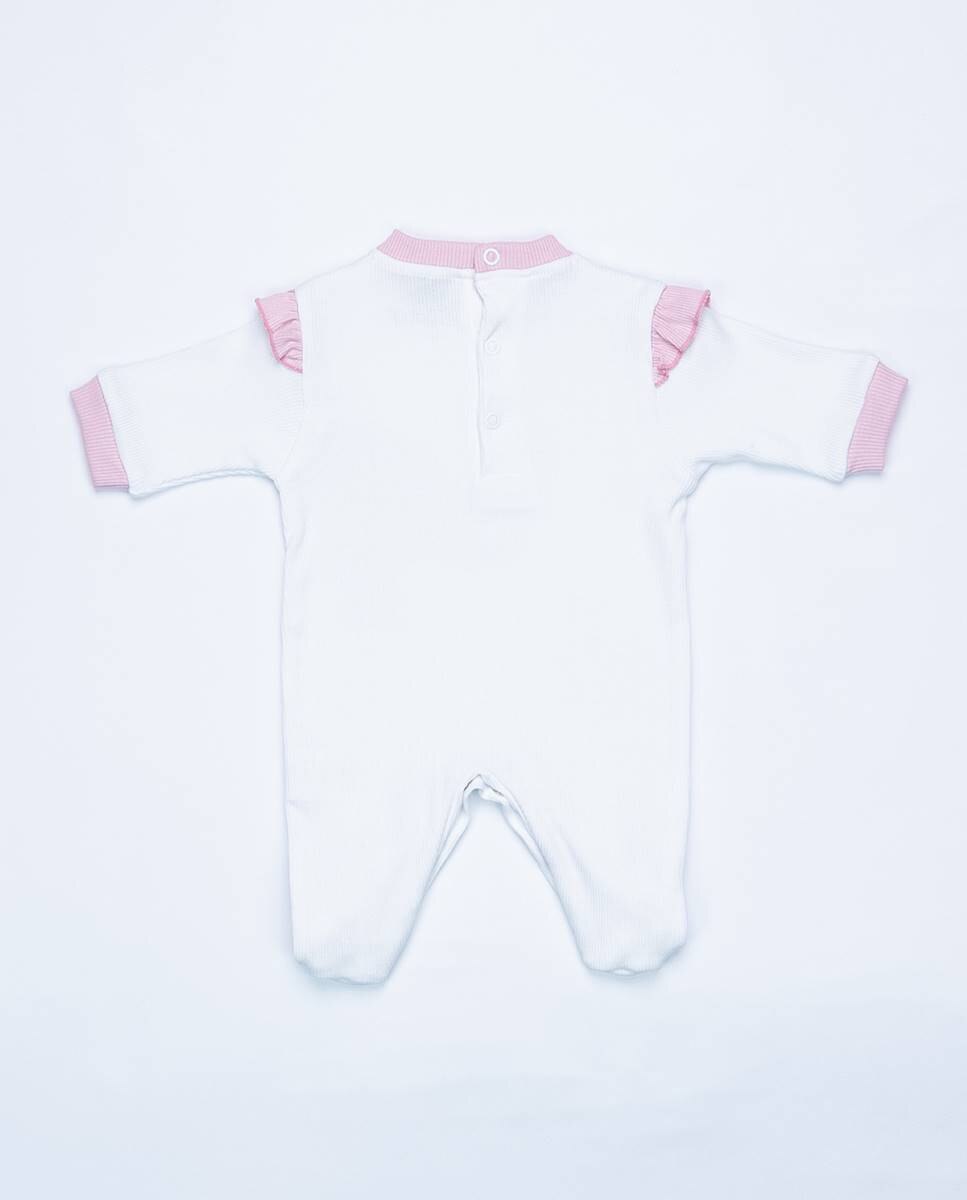 Babygrow em algodão canelado FS Baby Rosa-6