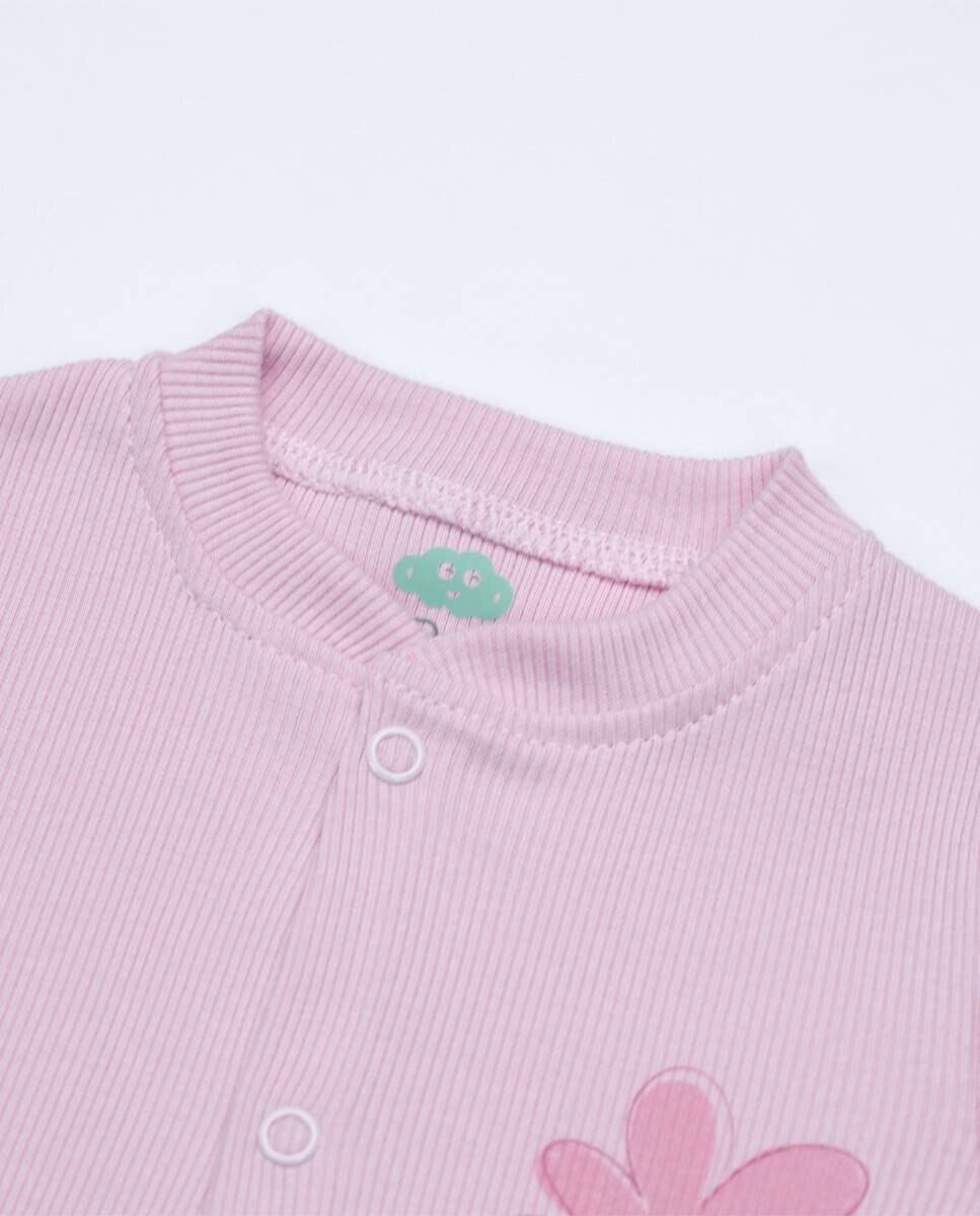 Babygrow em algodão canelado FS Baby Rosa-2