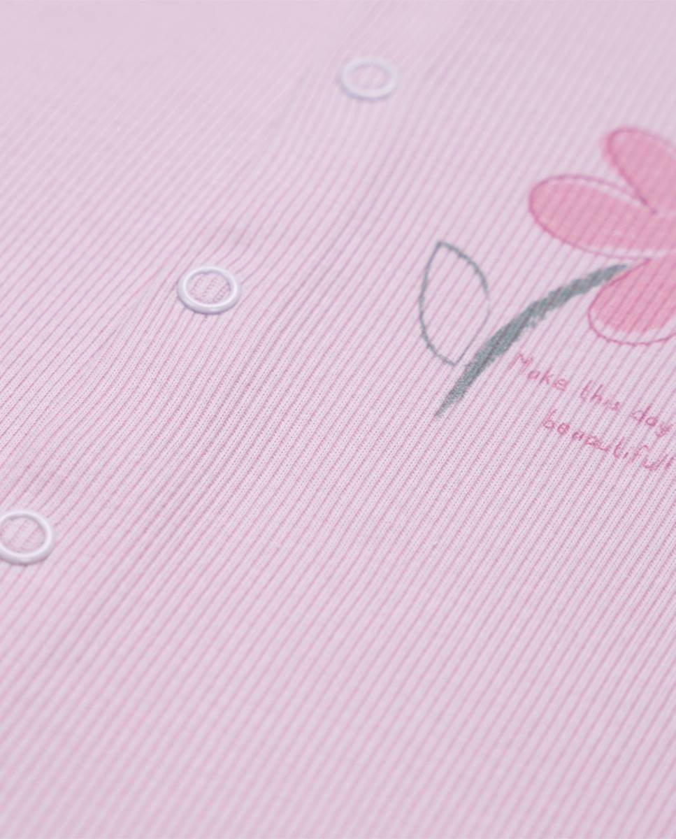 Babygrow em algodão canelado FS Baby Rosa-4