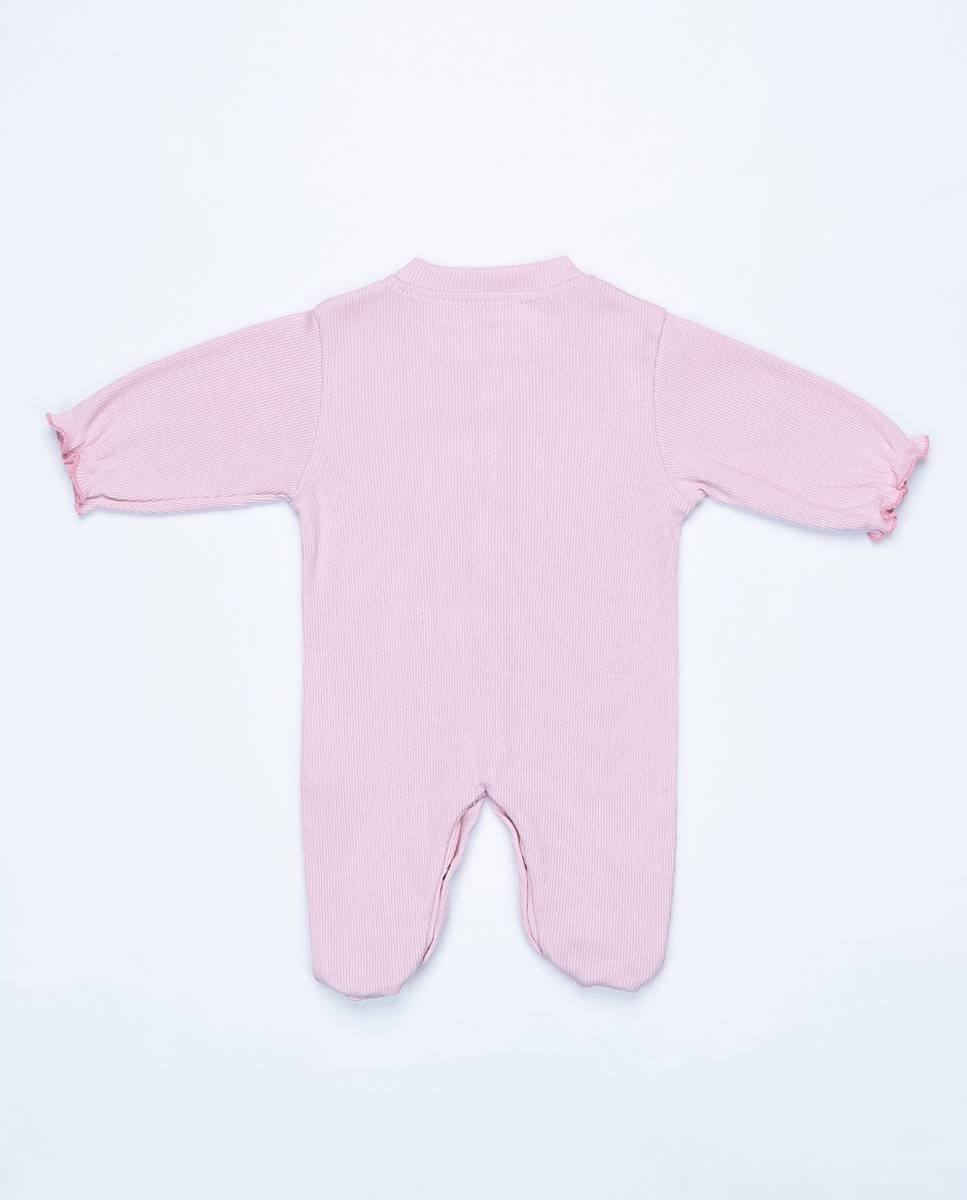 Babygrow em algodão canelado FS Baby Rosa-6