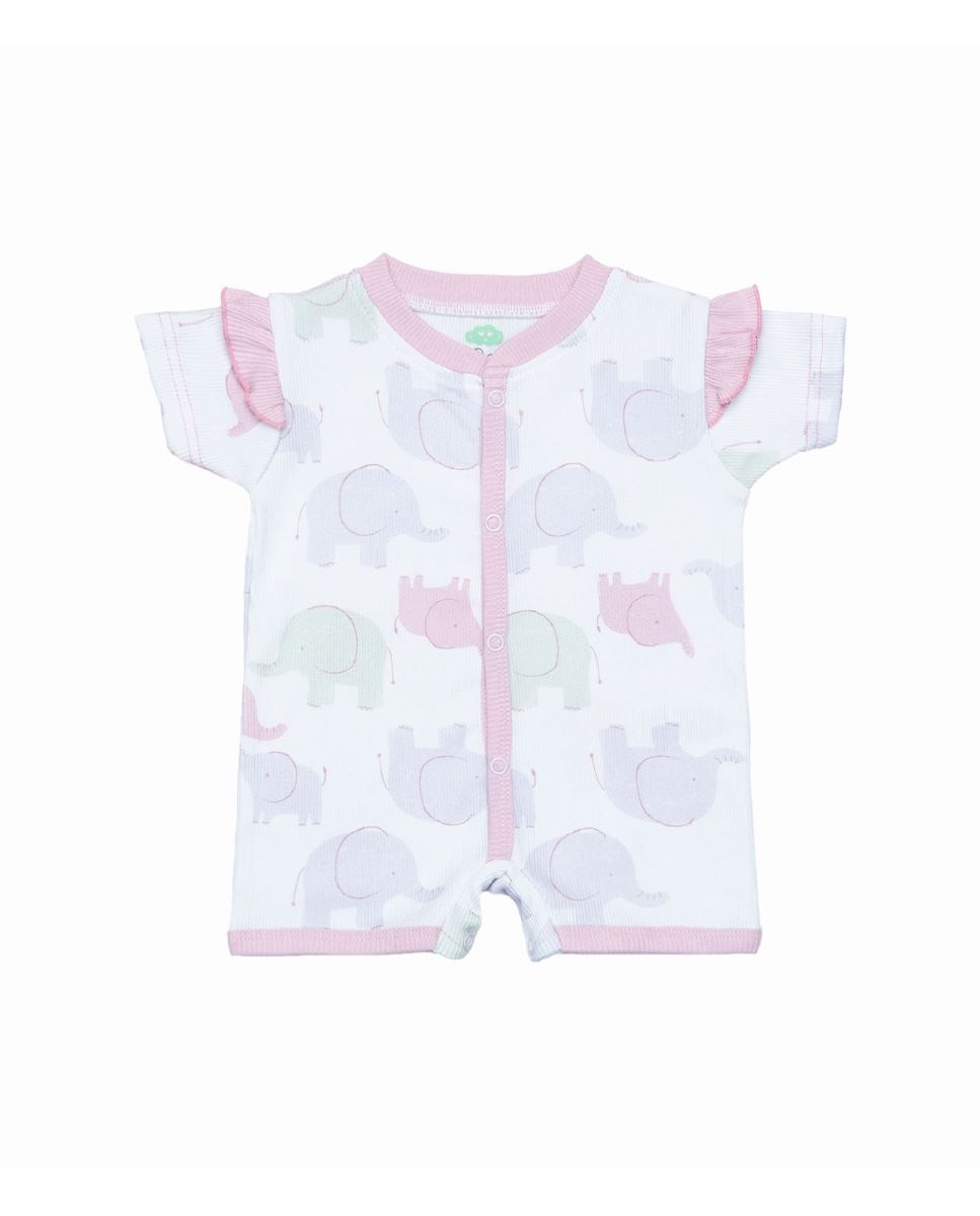 Macacão em algodão canelado FS Baby Rosa-1