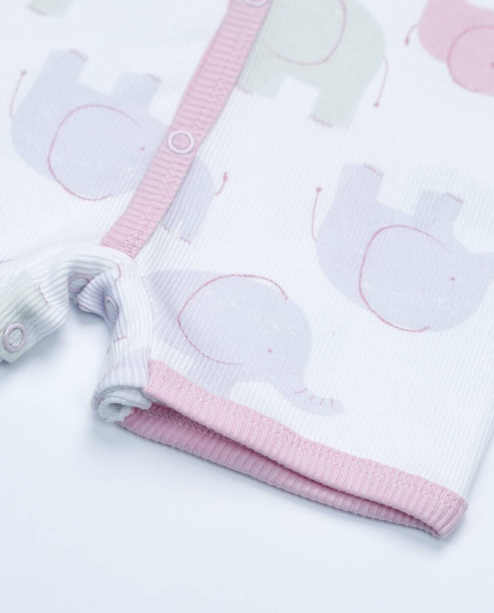 Macacão em algodão canelado FS Baby Rosa-4