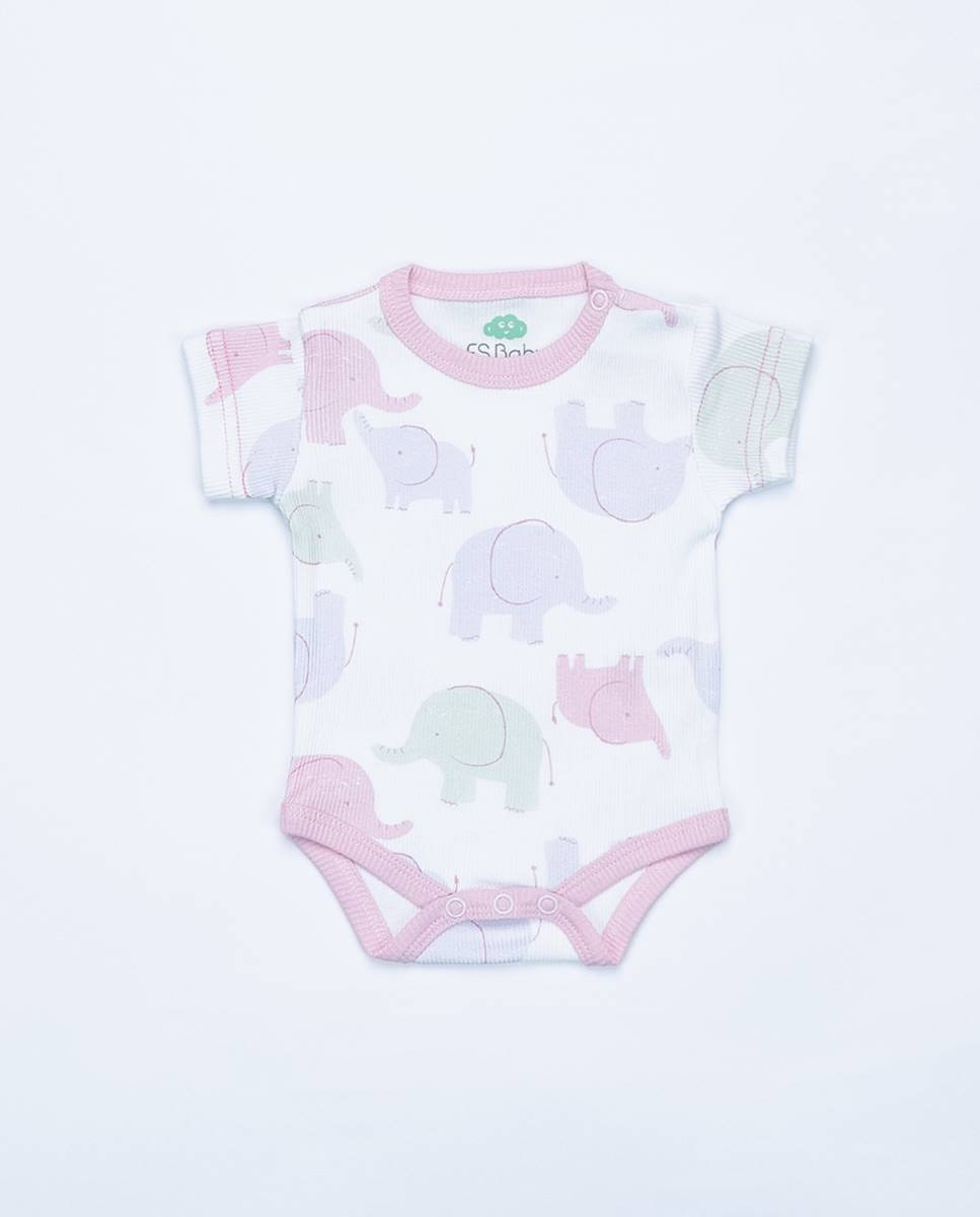 Conjunto de 2 bodies em algodão canelado FS Baby Rosa-5