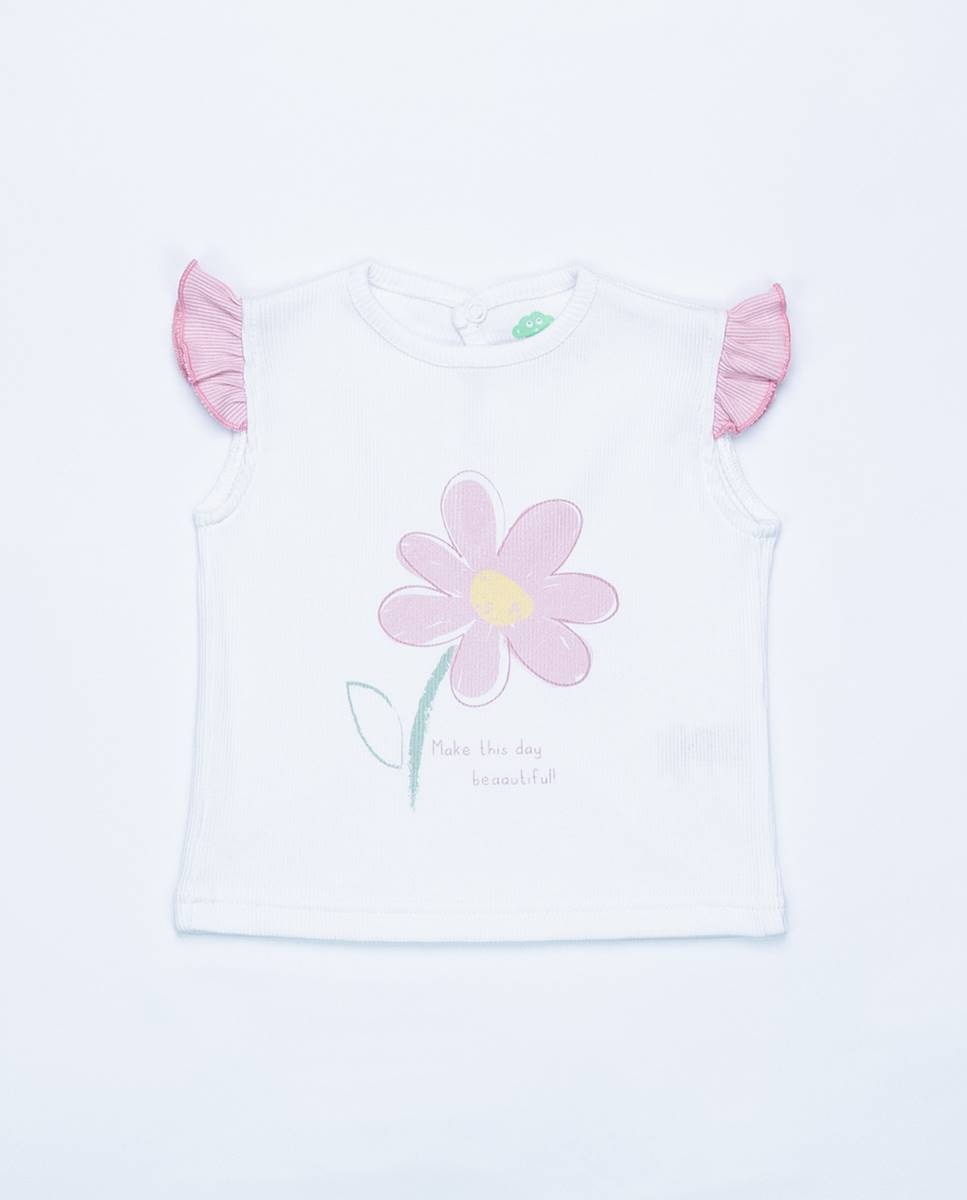 Conjunto de t-shirt e leggings em algodão canelado FS Baby Verde-menta-2