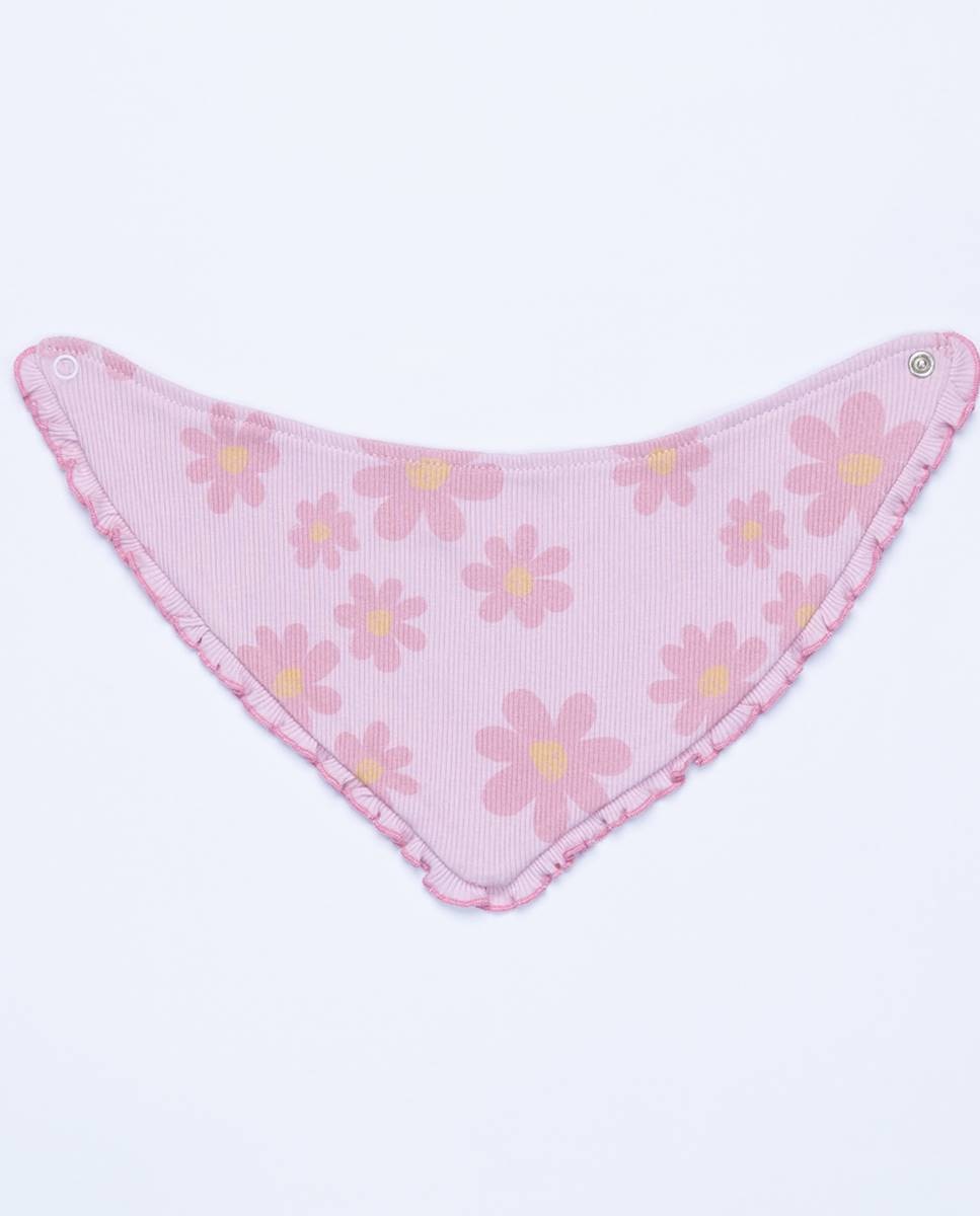 Babete lenço em algodão canelado FS Baby Rosa-2